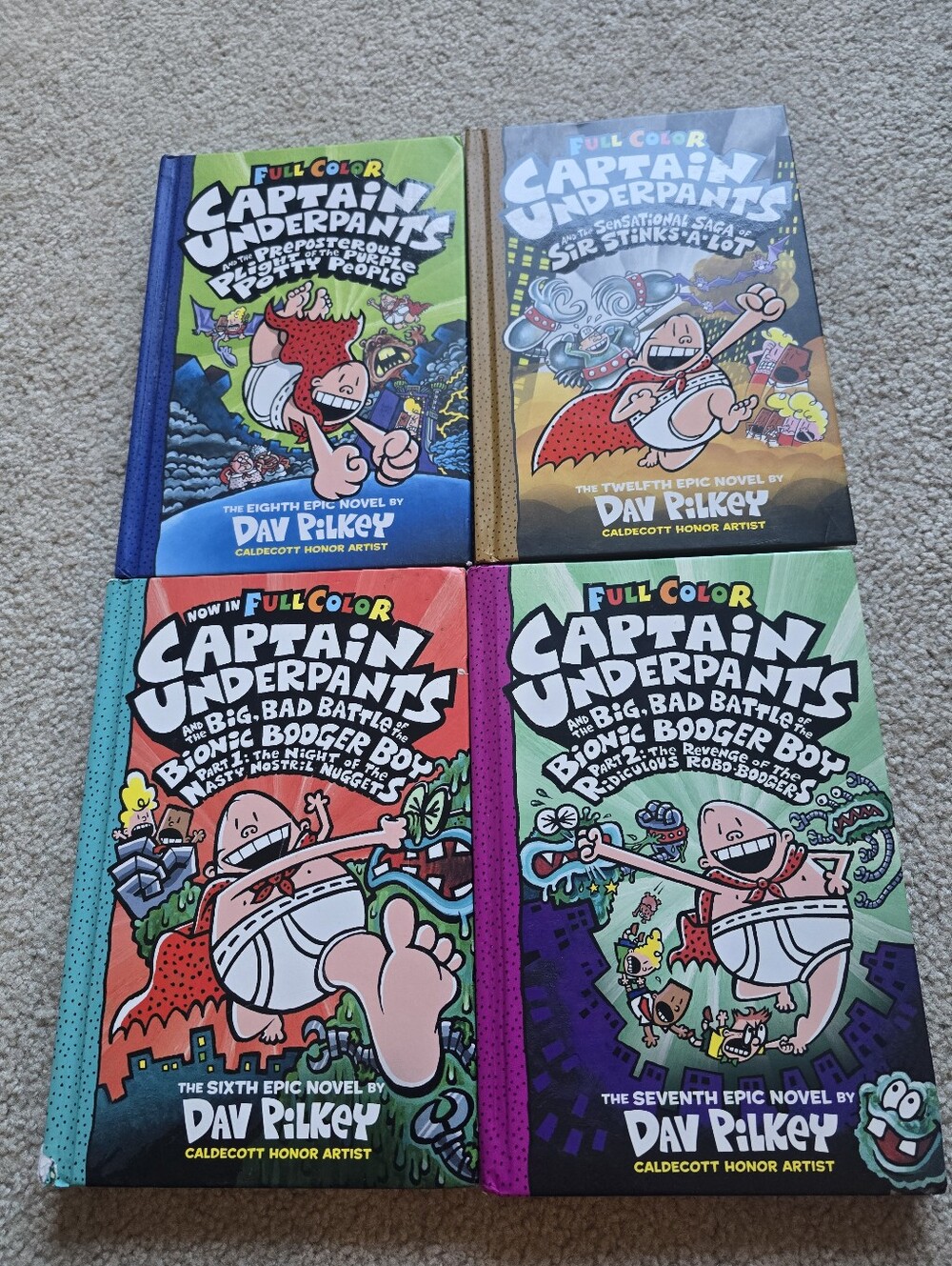 Captain Underpants Full Color Hardcover Book Lot of 4 – Dav Pilkey